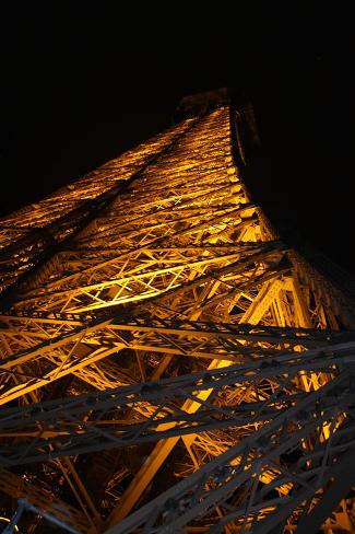 Poster Panorama Paris France Eiffel Tower at Night Fine Art Print Photo